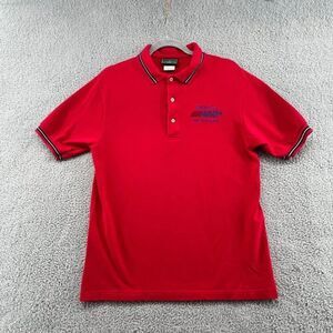 Outer Banks Men's Polo Shirt Medium Qualcomm WARP 10th Anniversary Shirt Red